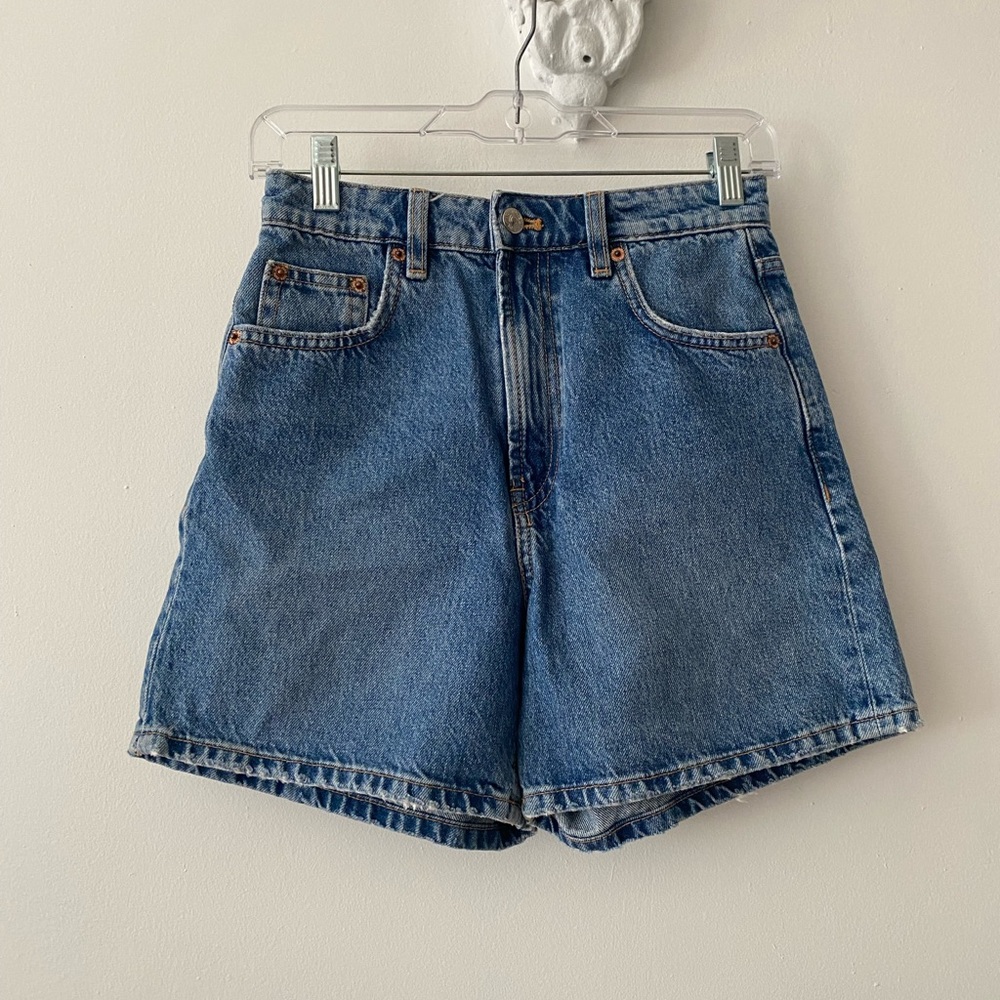 Zara High Waisted Mom Jean Shorts